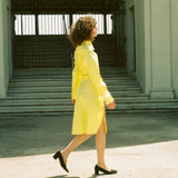 TWIST DRESS IN LEMON YELLOW