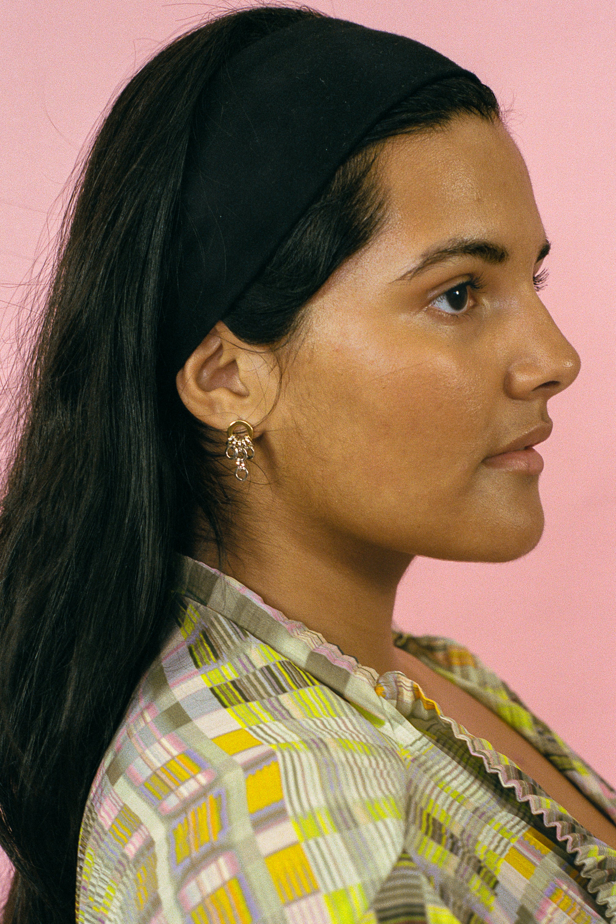 14k gold rhodium plated brass circular charm earrings