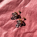 14k gold rhodium plated brass circular charm earrings