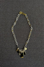 Load image into Gallery viewer, 14k gold platinum plated brass charm link necklace