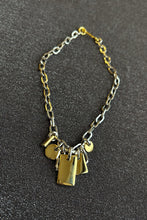 Load image into Gallery viewer, 14k gold platinum plated brass charm link necklace