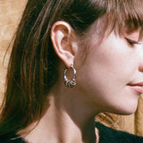 14k gold platinum plated brass hollow hoop earrings