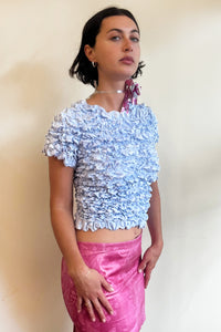 CRUSHED TEE IN BABY BLUE