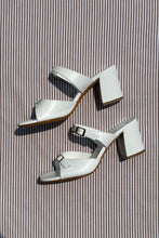 Load image into Gallery viewer, white calf leather buckle open toe sandal