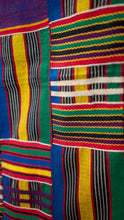 Load image into Gallery viewer, jewel tone multi colour striped ewe kente cloth