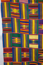 Load image into Gallery viewer, jewel tone multi colour striped ewe kente cloth