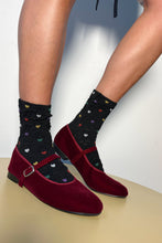 Load image into Gallery viewer, VELVET MARY JANE THEATRE SHOE IN MAROON - 100% SILK SHOP
