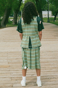 green stripe jersey pique sando vest