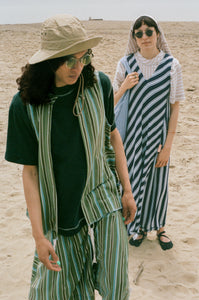 green stripe jersey pique sando vest