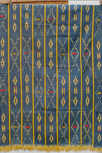 Load image into Gallery viewer, VINTAGE BAOULÉ CLOTH - INDIGO AND YELLOW DIAMONDS