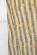 Load image into Gallery viewer, yellow cotton diamond ewe motif pinstripe cloth