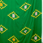 green cotton yellow diamond motif kente cloth