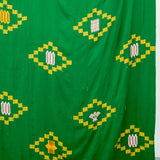 green cotton yellow diamond motif kente cloth