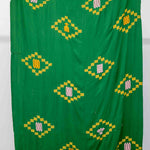 green cotton yellow diamond motif kente cloth