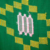 green cotton yellow diamond motif kente cloth