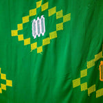 green cotton yellow diamond motif kente cloth