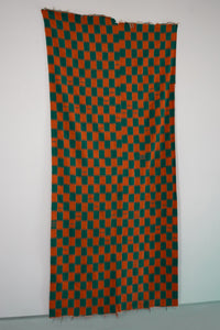 VINTAGE EWE KENTE IN ORANGE/GREEN CHECKER