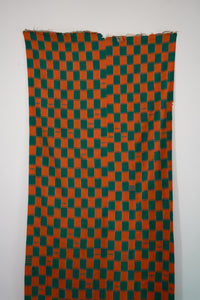 VINTAGE EWE KENTE IN ORANGE/GREEN CHECKER