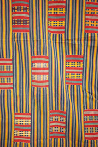 Primary coloured cotton handwoven ewe kente cloth