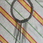 stainless steel sterling silver thick chain crocheted choker