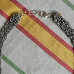 stainless steel sterling silver thick chain crocheted choker