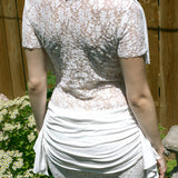 DOSANIA DRESS IN WHITE AND WHITE LACE