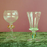 WINE GLASS, ALEXANDRIA IN AMBER/BLUE