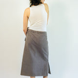 DYED LILAC LINEN WRAP SKIRT