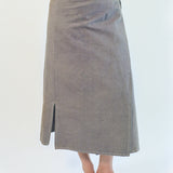 DYED LILAC LINEN WRAP SKIRT