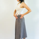 DYED LILAC LINEN WRAP SKIRT
