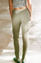 Load image into Gallery viewer, cotton nylon lycra sage fitted ribbed leggings