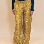 yellow silk cotton silver jacquard brocade boxing pant