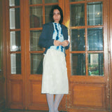 FITTED ZIP JACKET IN PETROL TROPICAL WOOL