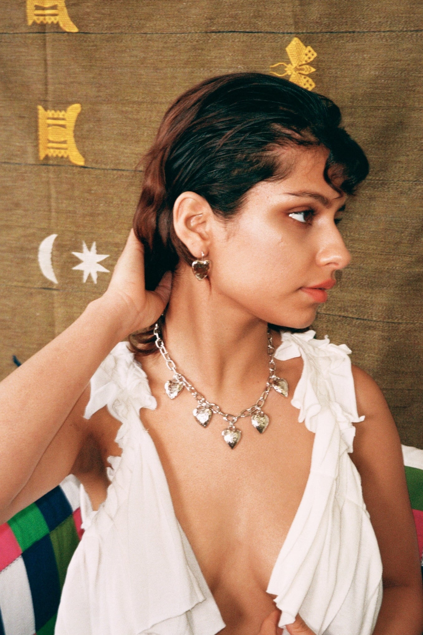 HEART BURN EARRINGS IN WHITE BRONZE - MONDO MONDO