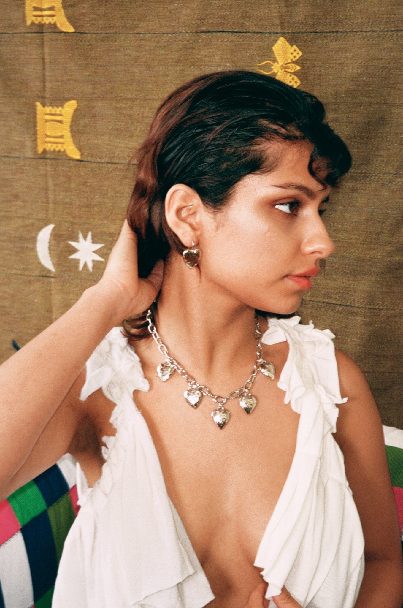 HEART BURN EARRINGS IN WHITE BRONZE - MONDO MONDO