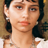 HEART BURN EARRINGS IN WHITE BRONZE - MONDO MONDO
