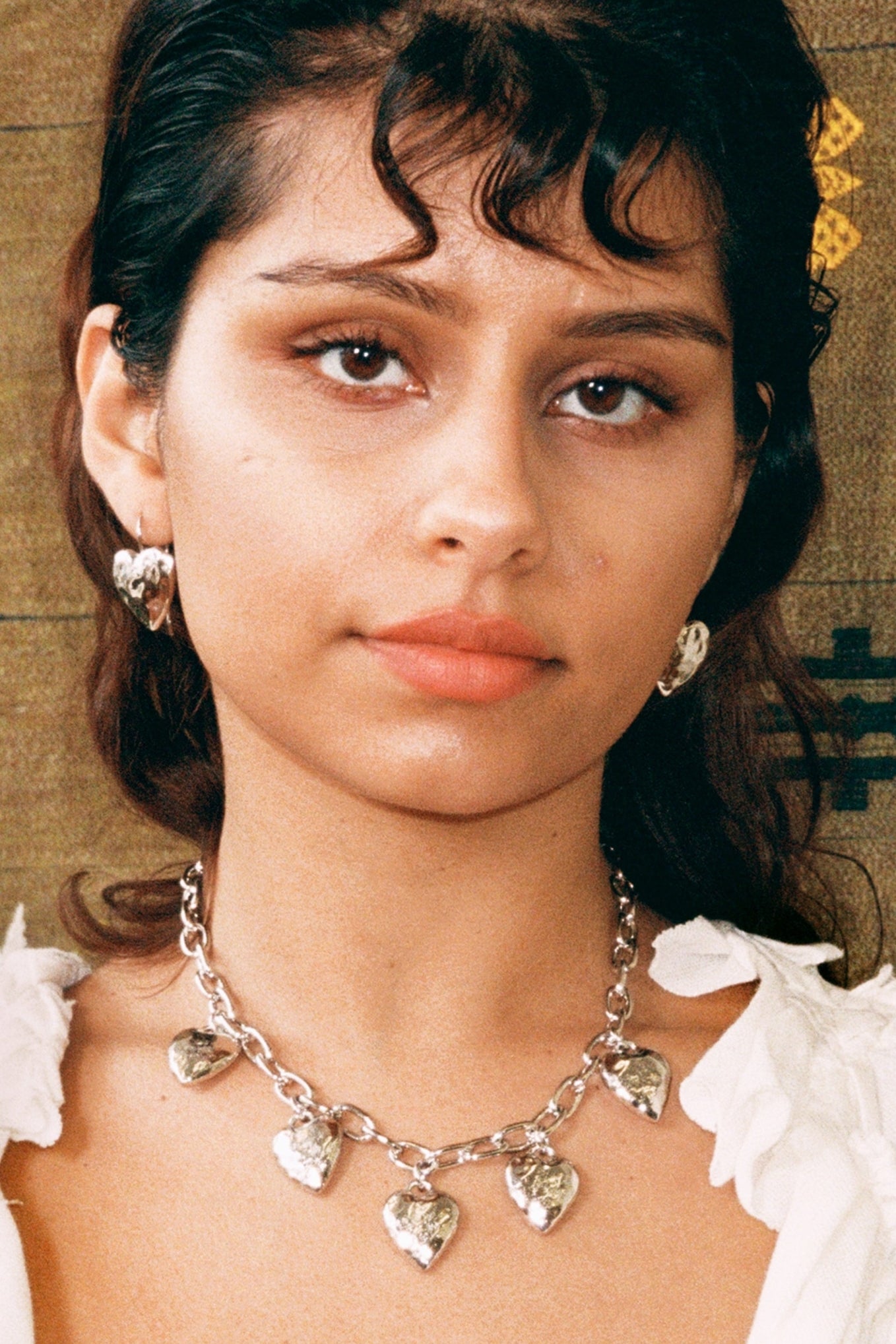 HEART BURN EARRINGS IN WHITE BRONZE - MONDO MONDO