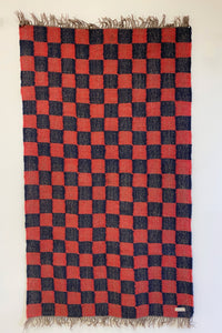 RED AND BLUE CHECKERED RUG - Ancán