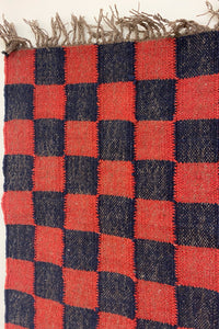 RED AND BLUE CHECKERED RUG - Ancán