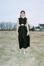 Load image into Gallery viewer, black cotton detachable dress with square cutouts
