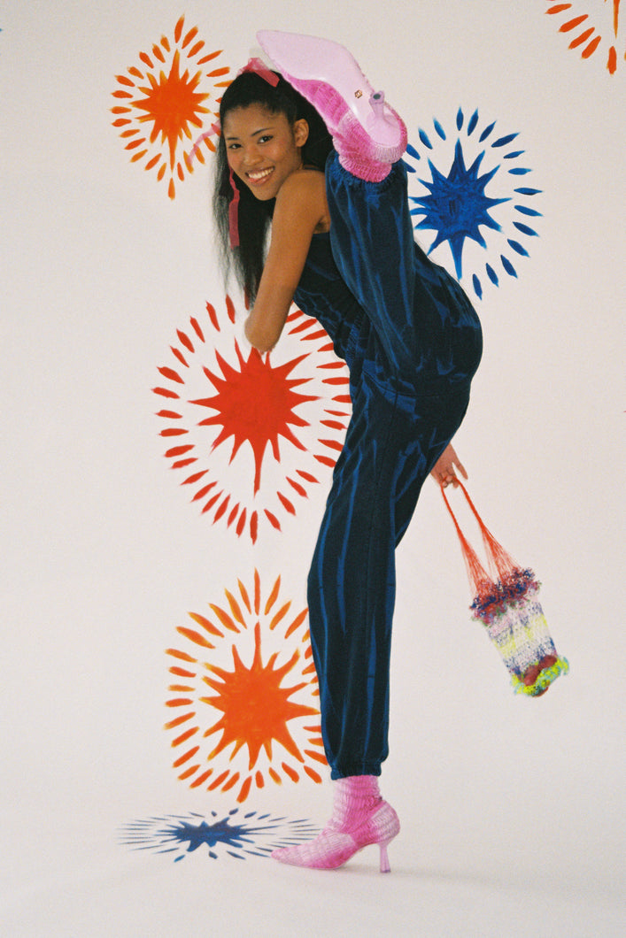 CRESCENT SWEATPANT IN COBALT JUPITER DYE