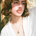 brass paperclip chain necklace with purse pendant