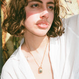 brass paperclip chain necklace with purse pendant