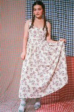 Load image into Gallery viewer, cream printed taffeta dress with princess waist line