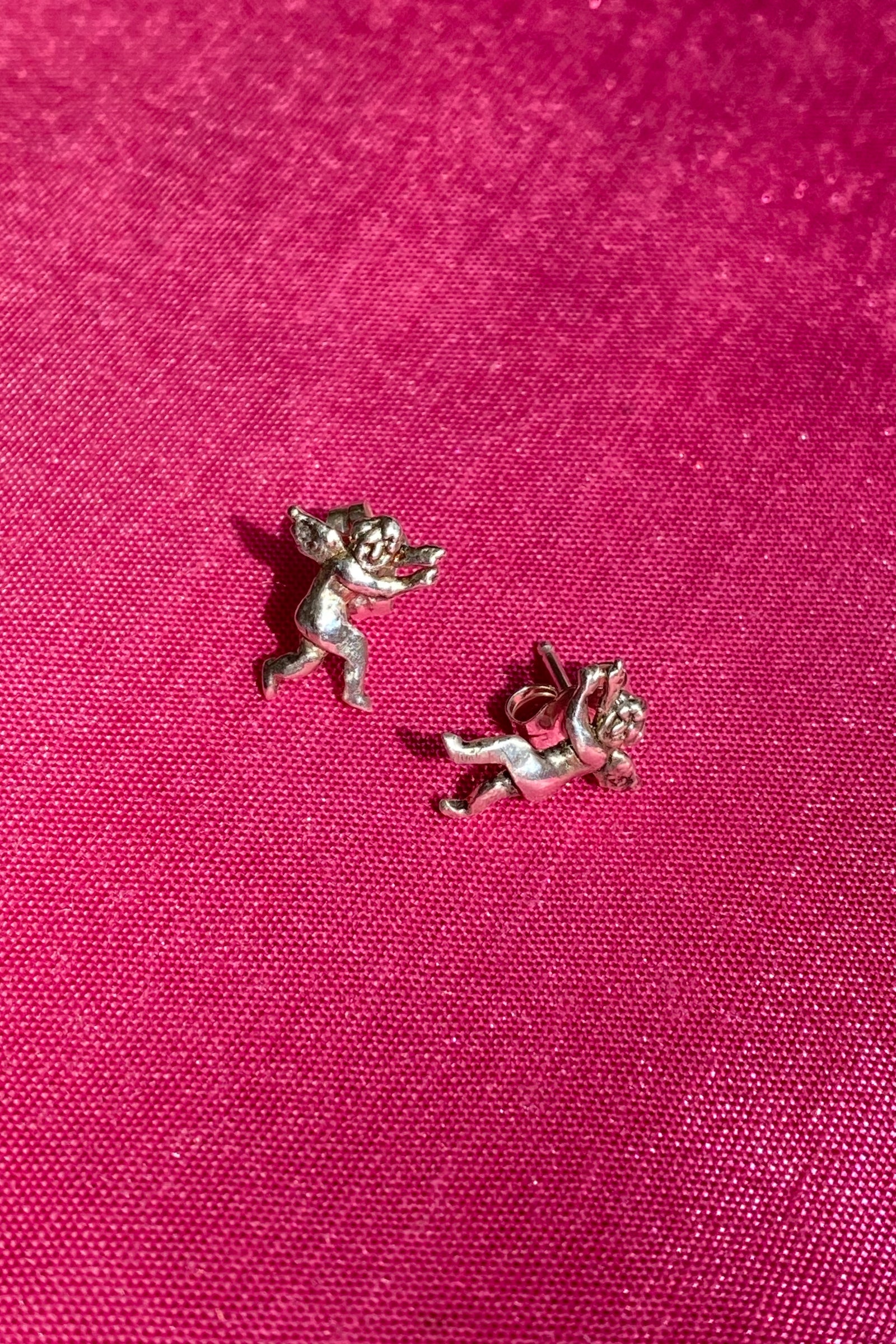 EROS AND PSYCHE STUDS IN STERLING SILVER