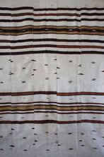 Load image into Gallery viewer, FULANI BLANKET OFF-WHITE AND BROWN ABSTRACT SHIRTING STRIPE - 100% SILK SHOP