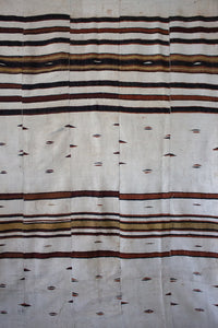 FULANI BLANKET OFF-WHITE AND BROWN ABSTRACT SHIRTING STRIPE - 100% SILK SHOP