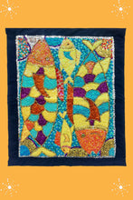 Load image into Gallery viewer, hand beaded drapeau of multi fish in water