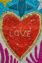 Load image into Gallery viewer, hand beaded happy birthday textile artwork in multi