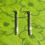 grungy glam sterling silver hanging chain stud earrings